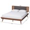 Baxton Studio Delfina Mid-Century Modern Dark Grey Fabric and Walnut Brown Finished Wood Full Size Platform Bed 239-12635-9801-ZORO - alternate 8